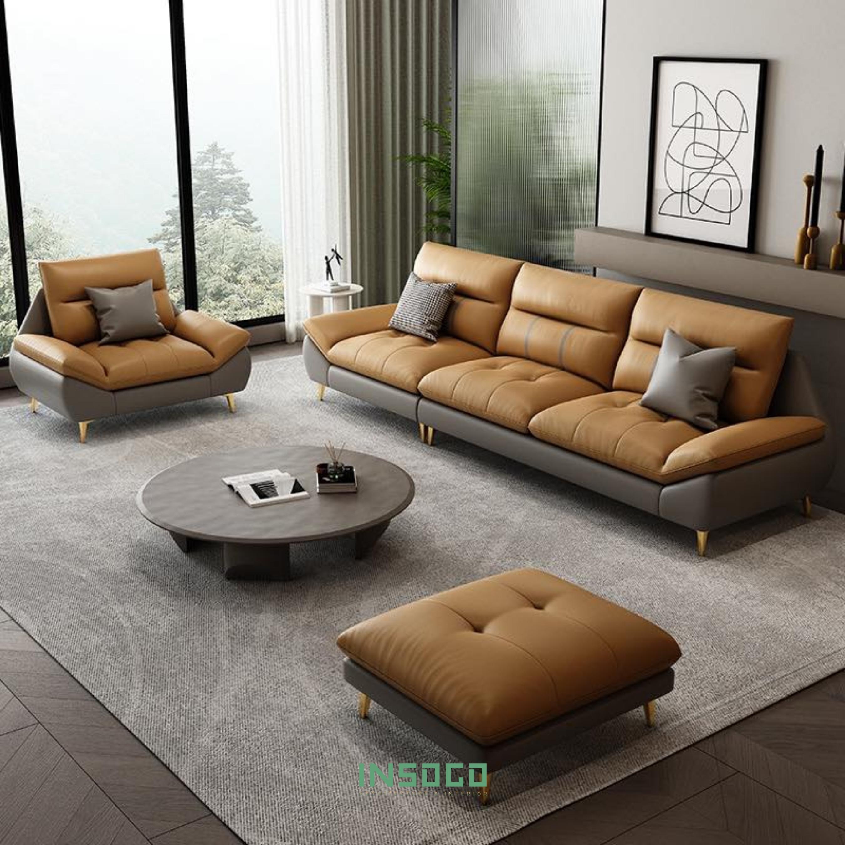 Ghế sofa da cao cấp Insoco SFL01 Ghế sofa da cao cấp Insoco SFL01